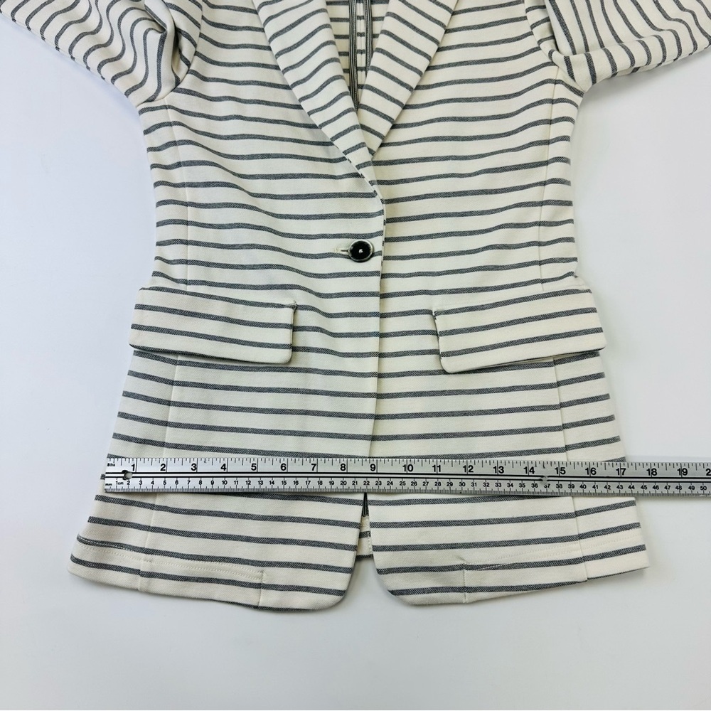 Anthropologie Francoise jersey stripe blazer Gray Ivory Knit Womens XS - Picture 9 of 16